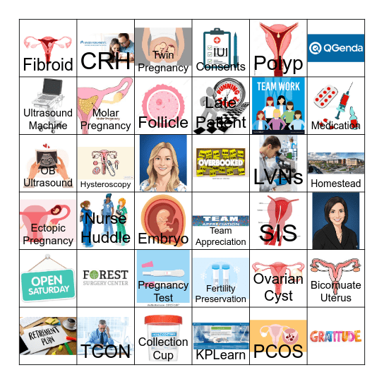 CENTER FOR REPRODUCTIVE HEALTH Bingo Card