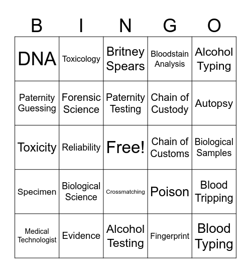 BINGO GO GO! Bingo Card