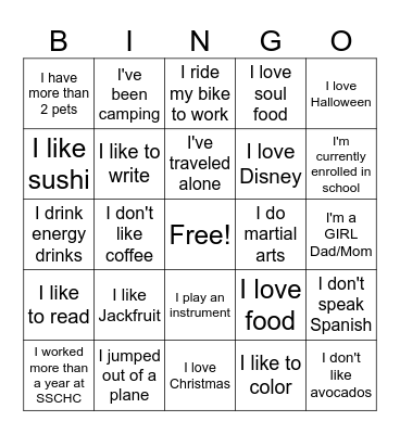 FIND WHO... Bingo Card