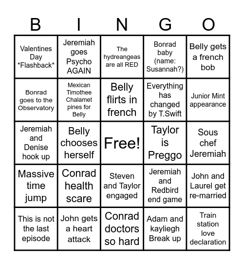 What the Helly Belly Bingo Card