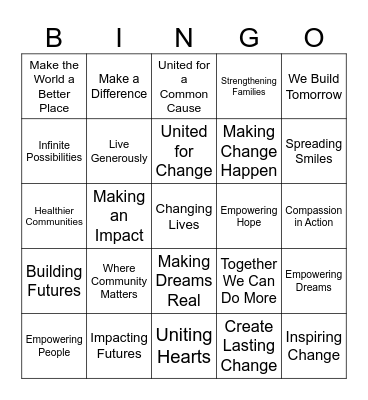 United Way - 2025 CEK Campaign 2.0 Bingo Card