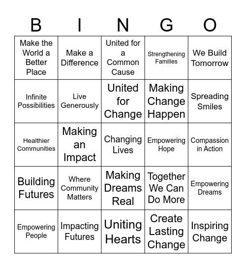 United Way - 2025 CEK Campaign 2.0 Bingo Card