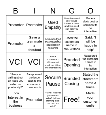 Team Kala Bingo Card Bingo Card