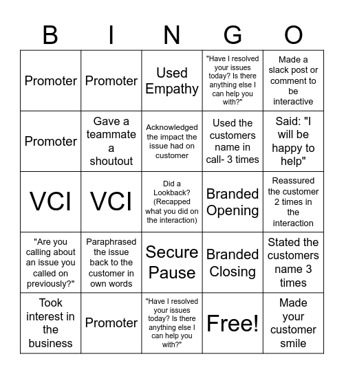Team Kala Bingo Card Bingo Card