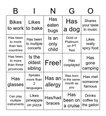Icebreaker Bingo: Find Someone Who Bingo Card
