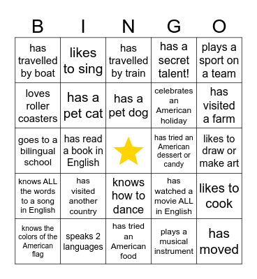 Find someone who... Bingo Card