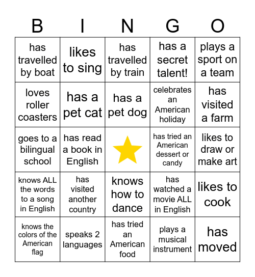 Find someone who... Bingo Card