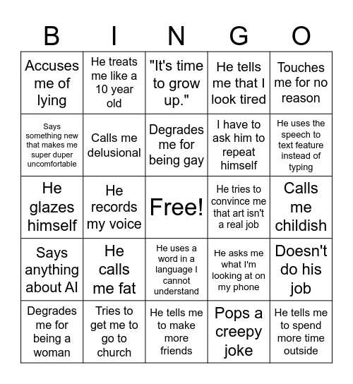 Aesop is going to see the Physiatrist! Bingo Card