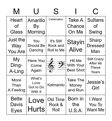 1975-1985 Bingo Card