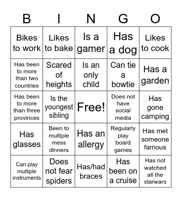 Icebreaker Bingo: Find Someone Who Bingo Card