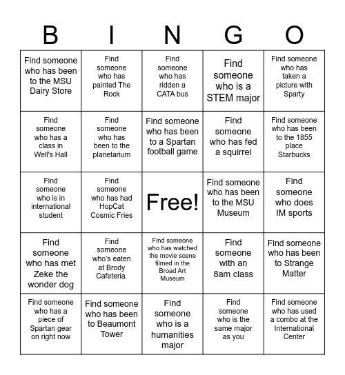 Bingo on the Block Bingo Card