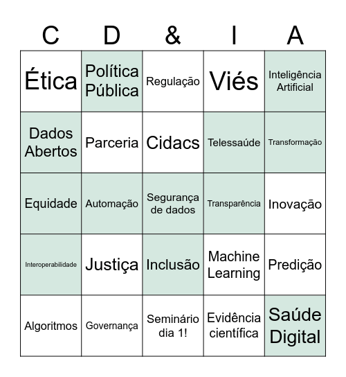 Bingo CD&IA Bingo Card