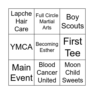 Back to School Bash Vendor Bingo Card