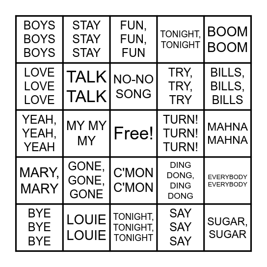 SAY THAT AGAIN?!? Bingo Card
