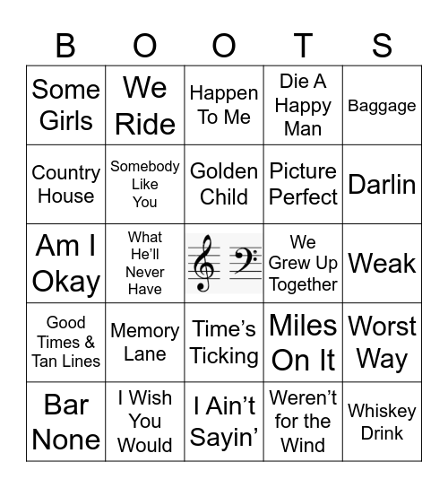 COUNTRY Bingo Card