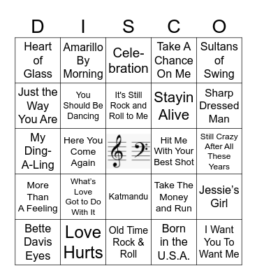 1975-1985 Bingo Card