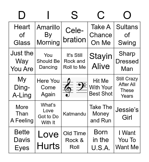 1975-1985 Bingo Card