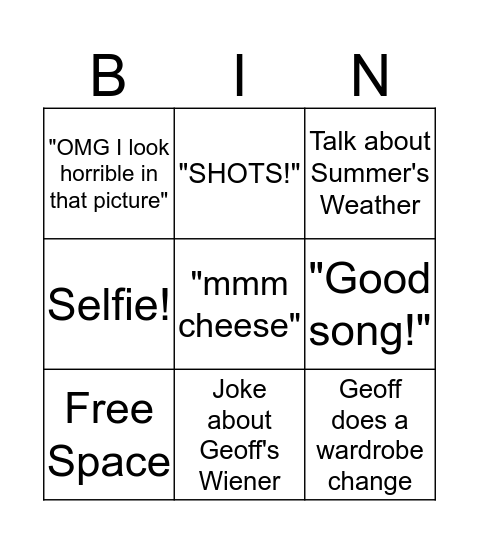 Bee's Birthday Bingo! Bingo Card
