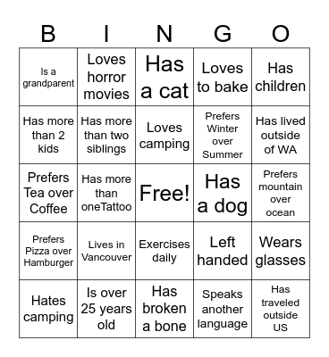 ORC Gang Bingo Card