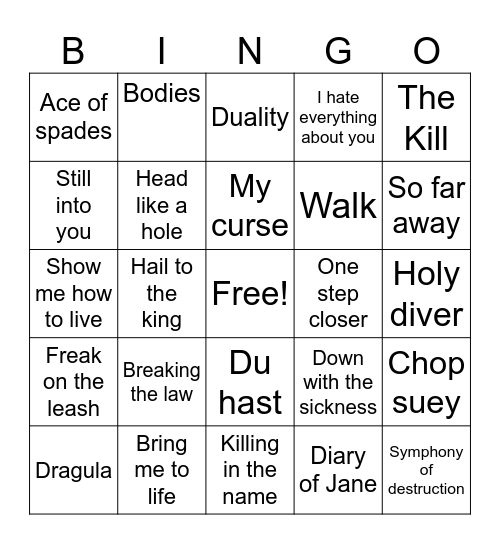 Metal Bingo Card