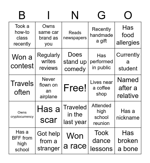 21st Century Staff Bingo Card