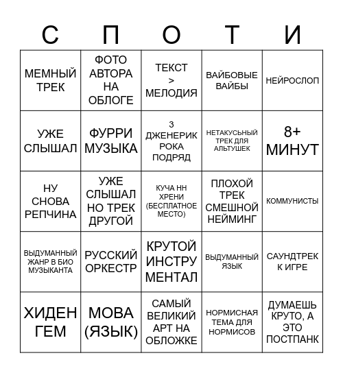 ОТКРЫТИЯ НЕДЕЛИ Bingo Card