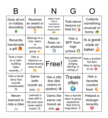 21st Staff Orientation Bingo Card