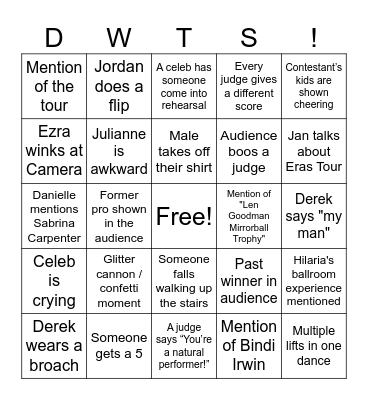 PREMIERE NIGHT Bingo Card