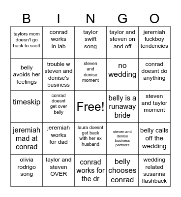 tsitp Bingo Card