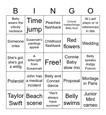 Finale Bingo Card