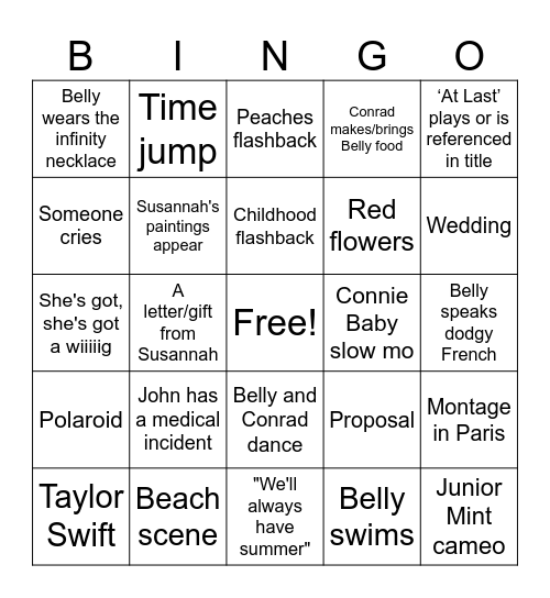 Finale Bingo Card