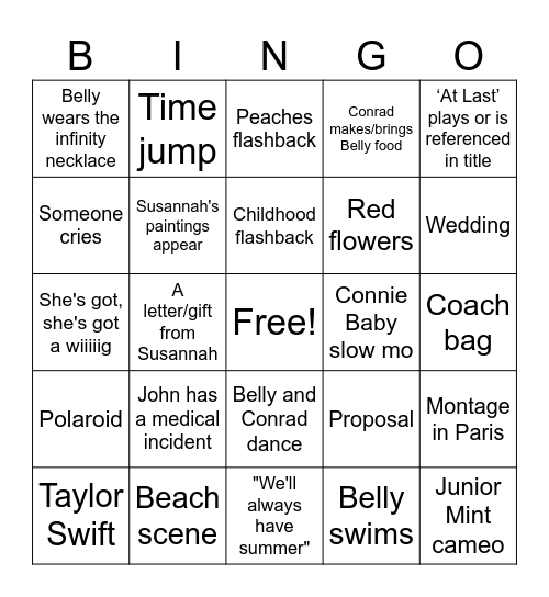 Finale Bingo Card