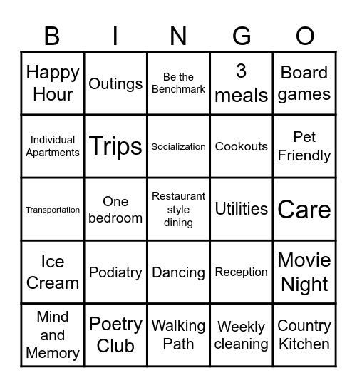 Benchmark at Tatnuck Park - BINGO Card
