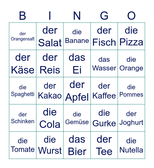 FOOD FOOD FOOD FOOD FOOD FOOD FOOD Bingo Card