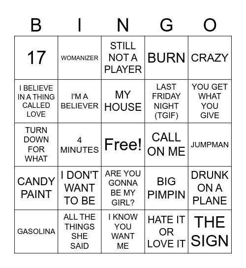 11/20- Round Two Bingo Card