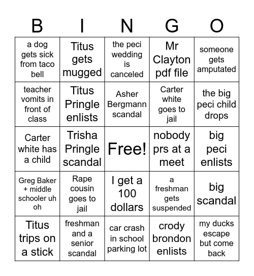 bingo 2025 Bingo Card
