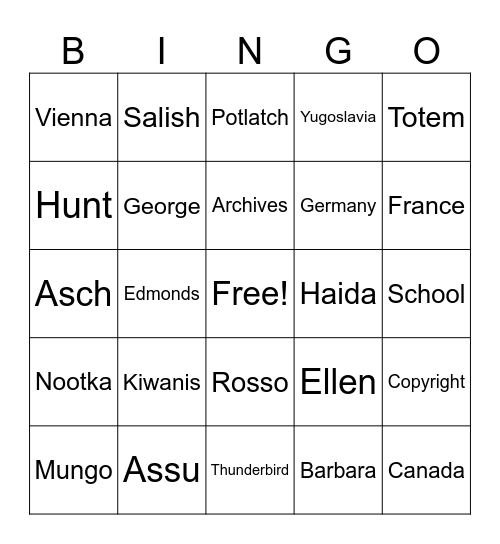Bingo Game Bingo Card