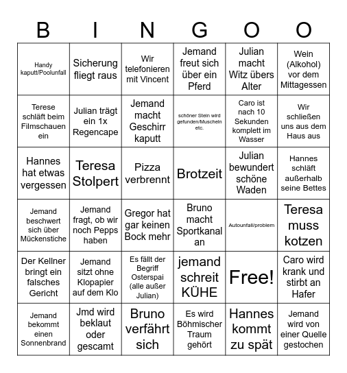 Bongo Bingo Card
