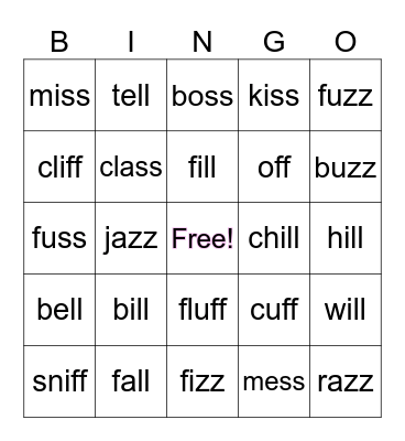 FLOSS RULE BINGO Card