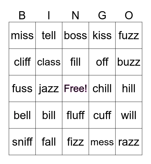 FLOSS RULE BINGO Card