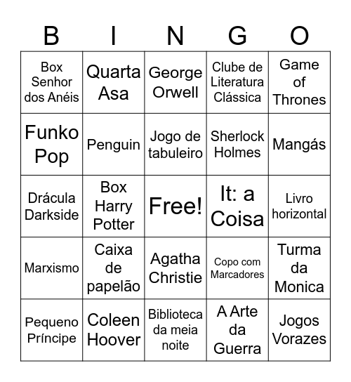 Estante de Livros Bingo Card