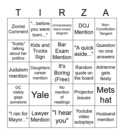 ConLaw Bingo Card