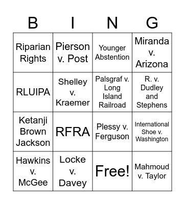 Attorney Conference Bingo Card