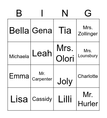 Leadership Bingo Card