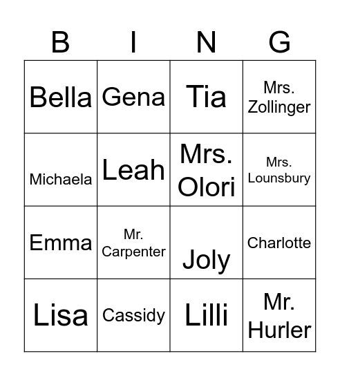 Leadership Bingo Card