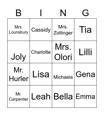 Leadership Bingo Card