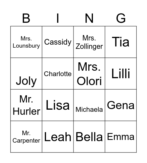 Leadership Bingo Card