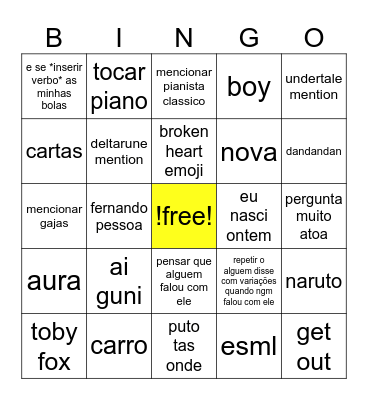 bingo do sagres Bingo Card