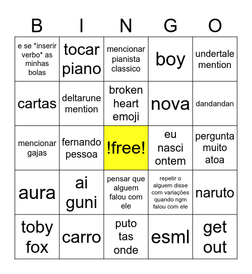 bingo do sagres Bingo Card