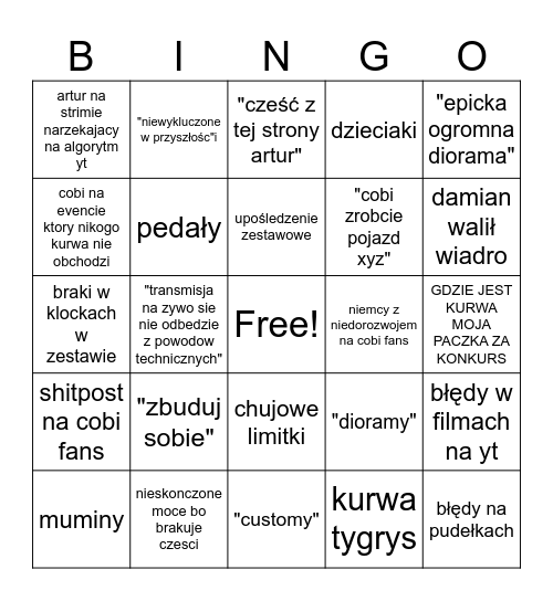 cobi bingo Card
